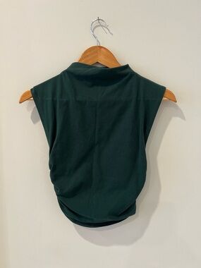Reformation Lindy Dark Green Mock Neck Sleeveless Top